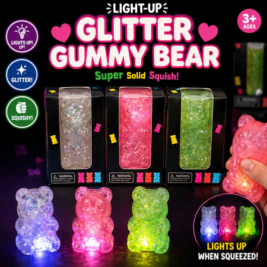 Glitter Gummy Bear Light up Squishies
